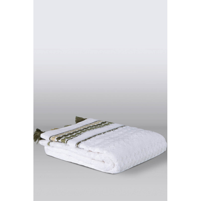 Débarbouillette 100% coton Phillippi, Vert/blanc