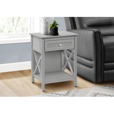 Table d'appoint, table de bout, table d'appoint, 2 niveaux, chambre à coucher, table de chevet, lampe, tiroir de rangement, placage, transitionnel