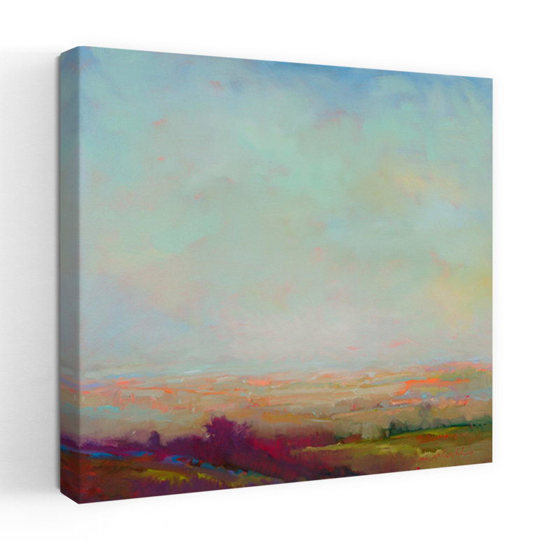 Turns Red Abstract Contemporary Art, paysage naturel, H 18 po x l 18 po