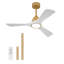 Ventilateur de plafond de 70 pouces avec lumière et télécommande, moteur à courant continu silencieux, lumière DEL à intensité variable, 3 pales en bois massif, ventilateur réversible à 6 vitesses, adapté à une utilisation intérieure à la maison-111884427-111884429-111884432