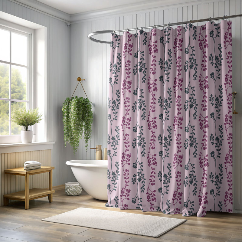 Rideau de douche Lavande Poise - Premium 0121, H 74 po x l 71 po