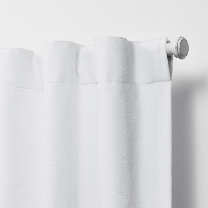 Lauren Ralph Lauren Waller 100% Cotton Blackout Curtain, 52" W x 63" L, Pure White