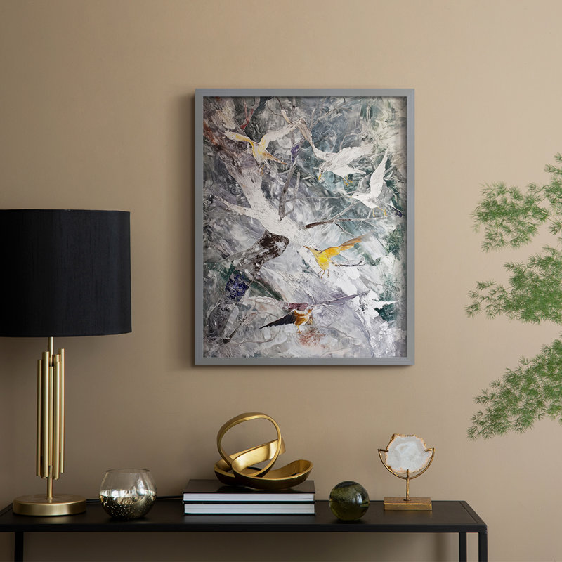 ANIMALS Series XXX - reproduction encadrée de qualité supérieure - prête à être accrochée - aucun clou requis, Gris