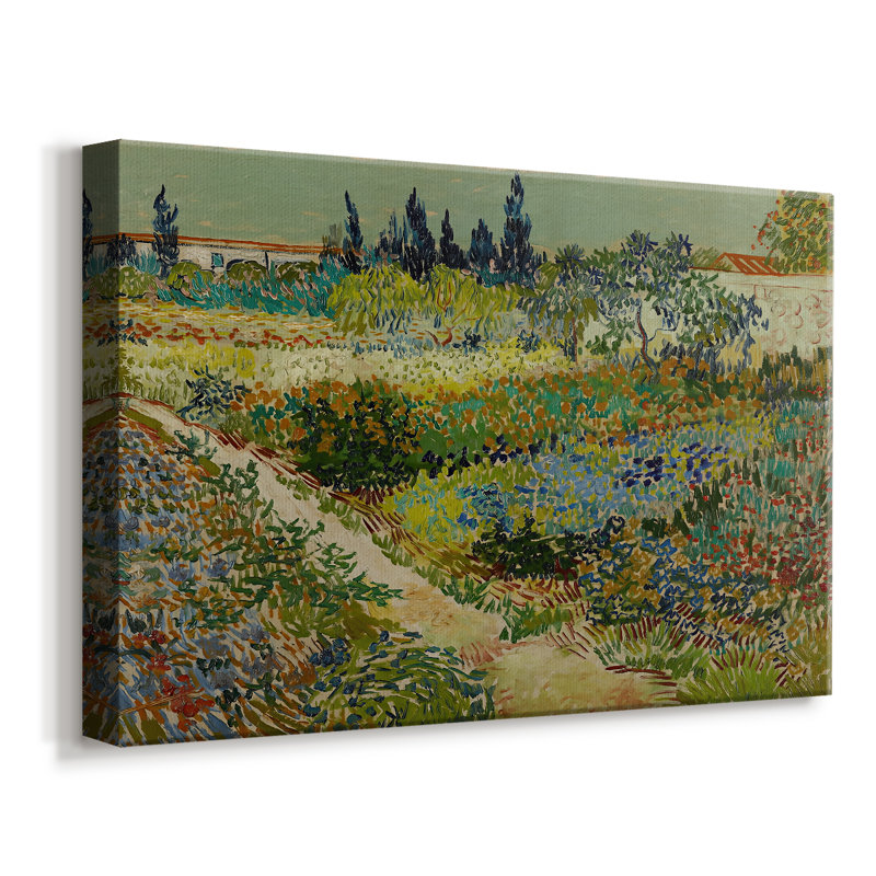 Jardin fleuri avec sentier-Vincent van Gogh-Toile tendue avec châssis-1888, 8x12