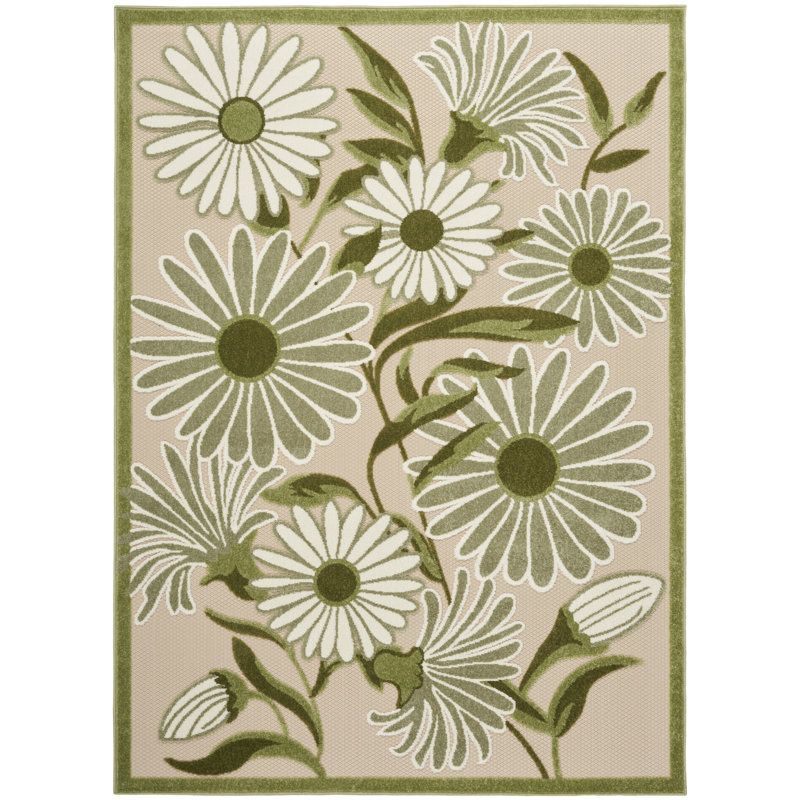 Niccoli Floral Indoor/Outdoor Area Rug, Rectangle 6' x 9'