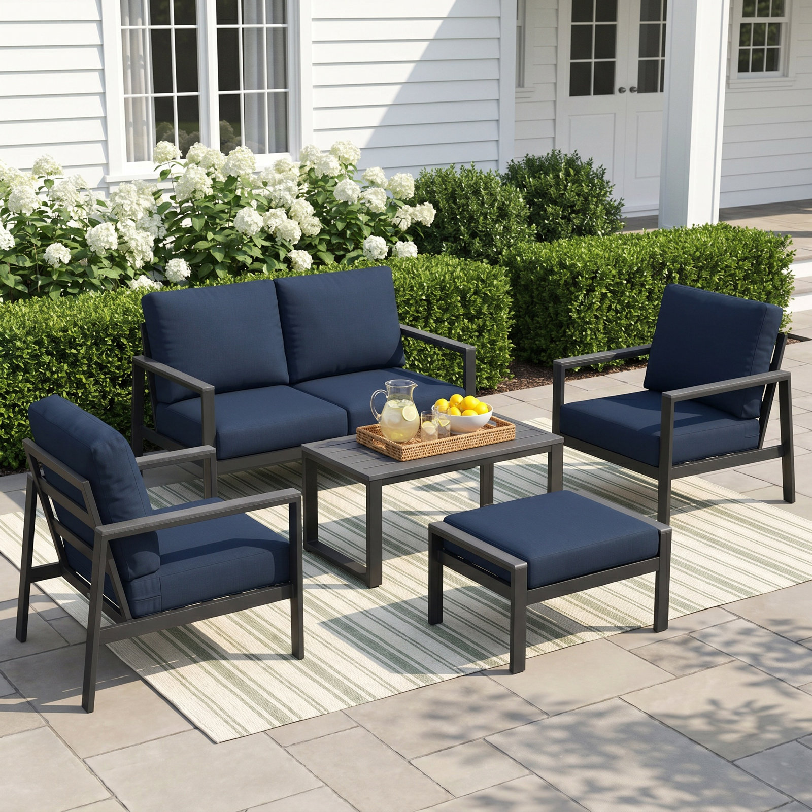 Townsend 8 - Person Patio Conversation Set, Cast Silver