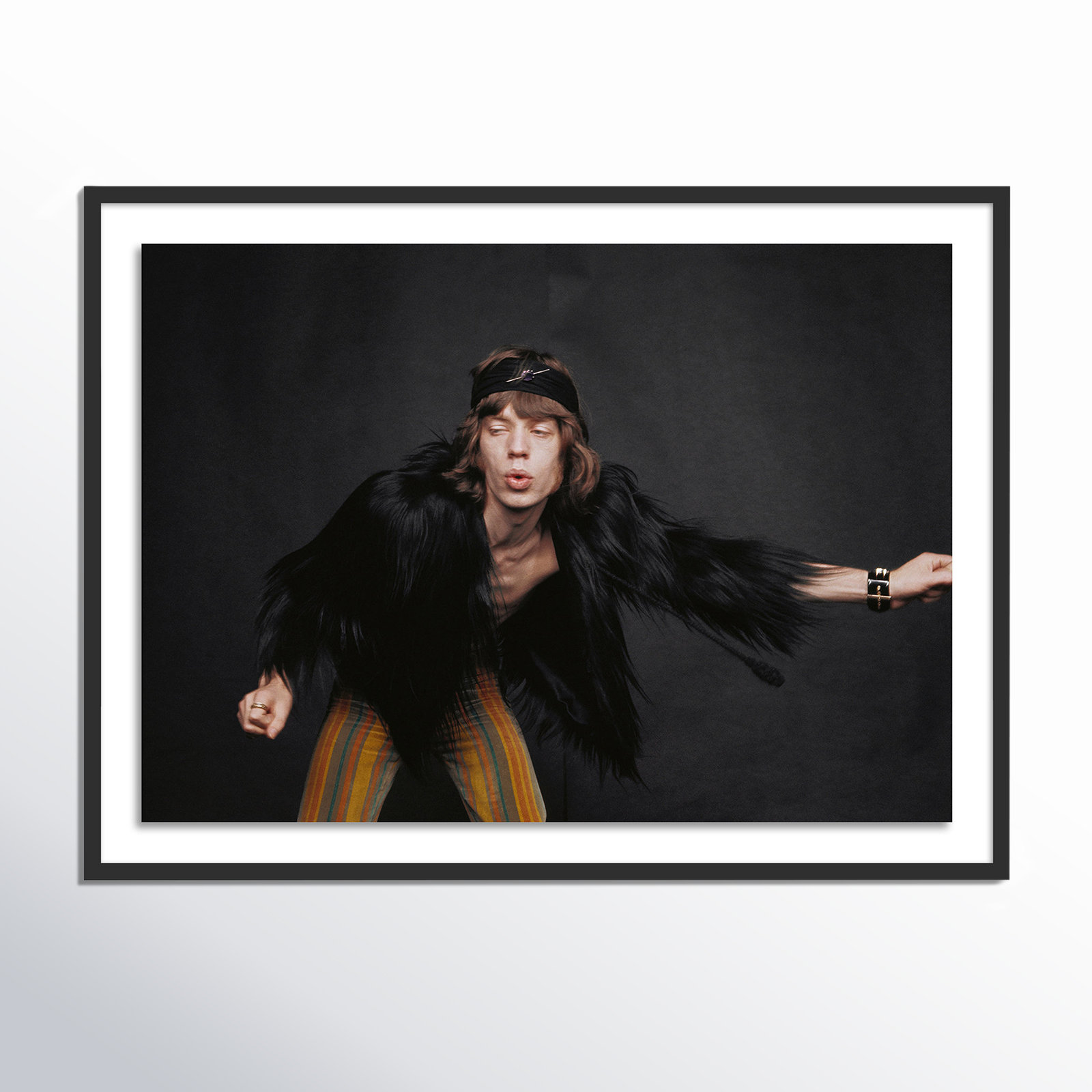Rolling Stones Singer by Getty Images, 18" H x 24" W, Black Framed