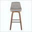 Tabouret de bar à hauteur fixe avec pivot en bois et similicuir avec repose-pieds carré en métal - ensemble de 2