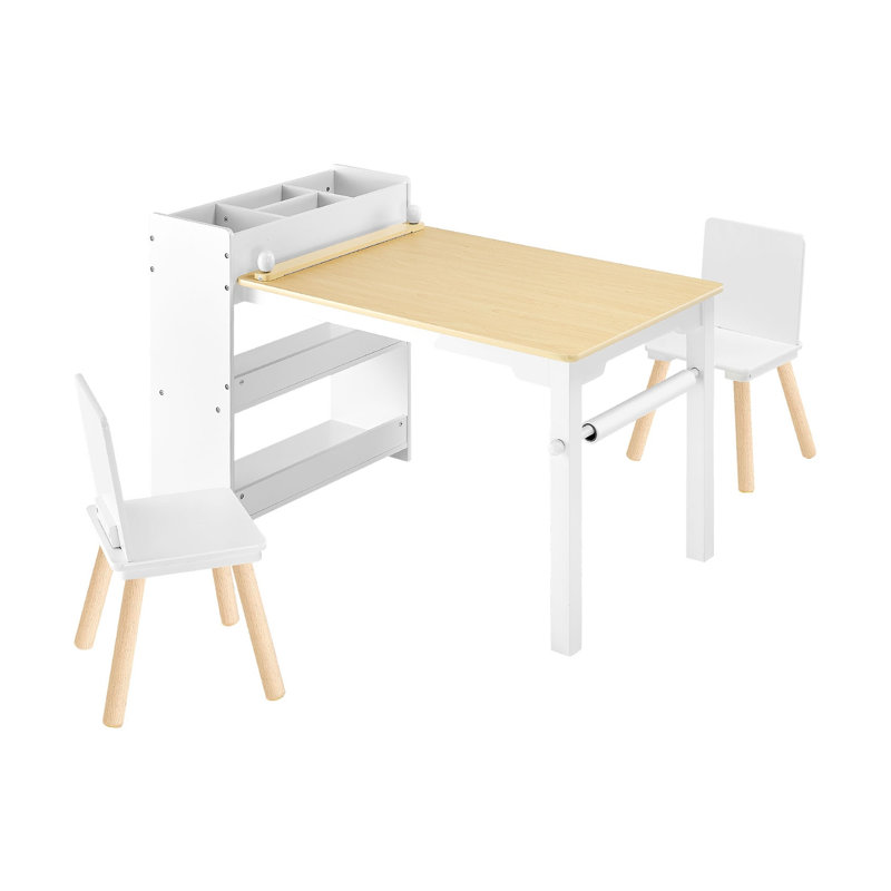 Ensemble de table et chaises en bois pour enfants avec armoire de rangement et bureau d'activités pour enfants