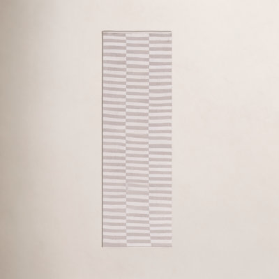 Ilona Ivory Light Gray Striped Cotton Rug