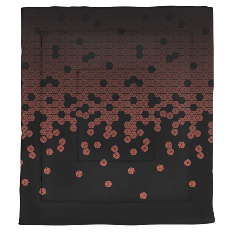 Édredon réversible à pois avicia, Édredon grand, Rouge / Noir