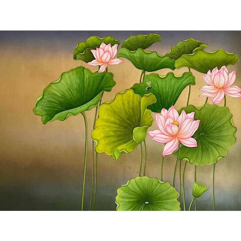 Fleur de lotus, peinture à l'aquarelle 2 pièces | Art mural botanique peint à la main par Shammi Bannu Sharma