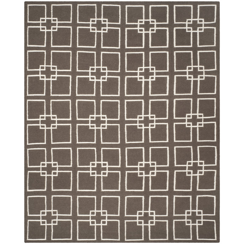 Tapis brun clair en soie touffetée à la main Dance, Rectangle 8 pi x 10 pi