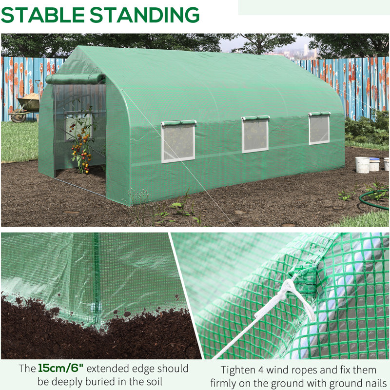 Walk-In Greenhouse 11,5 pi x 10 pi x 7 pi, construction galvanisée, protège les plantes des températures extrêmes grâce à la ventilation en filet