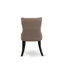 L'ensemble de table de salle à manger 3 pièces comprend 1 table de salle à manger et 2 chaises de salle à manger en tissu de lin à dossier capitonné avec têtes de clou - finition noire brossée-559233966-592942744-592942751