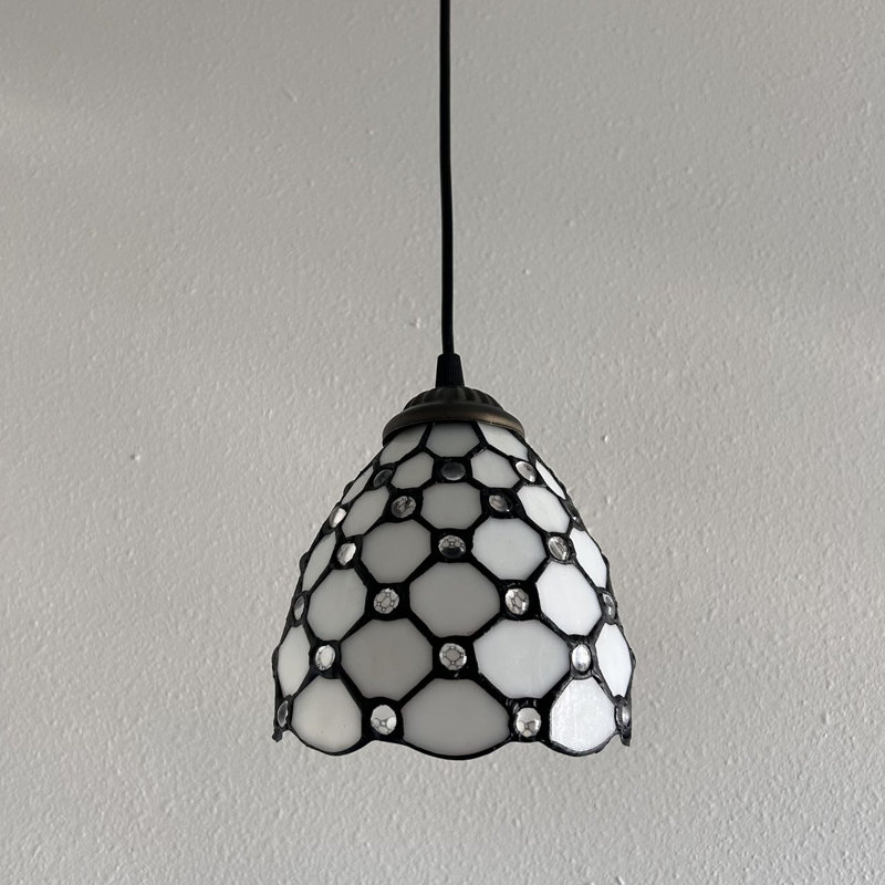 Ampoules DEL Simonson Tiffany avec lumières suspendues en verre coloré et ampoules DEL H50 "l 6"