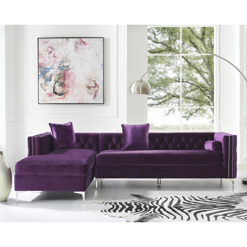Canapé modulaire réversible Leonardo, Orienté à gauche (vu de face), Mauve