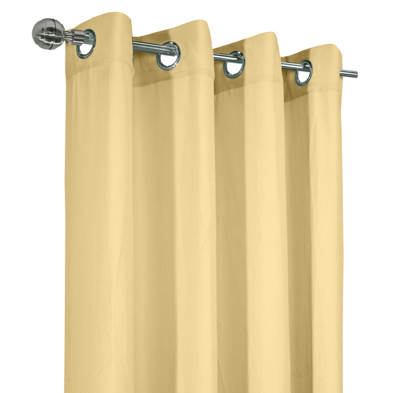 Philipsberg Solid Semi-Sheer Grommet Single Curtain Panel, Yellow, 52" W x 84" L