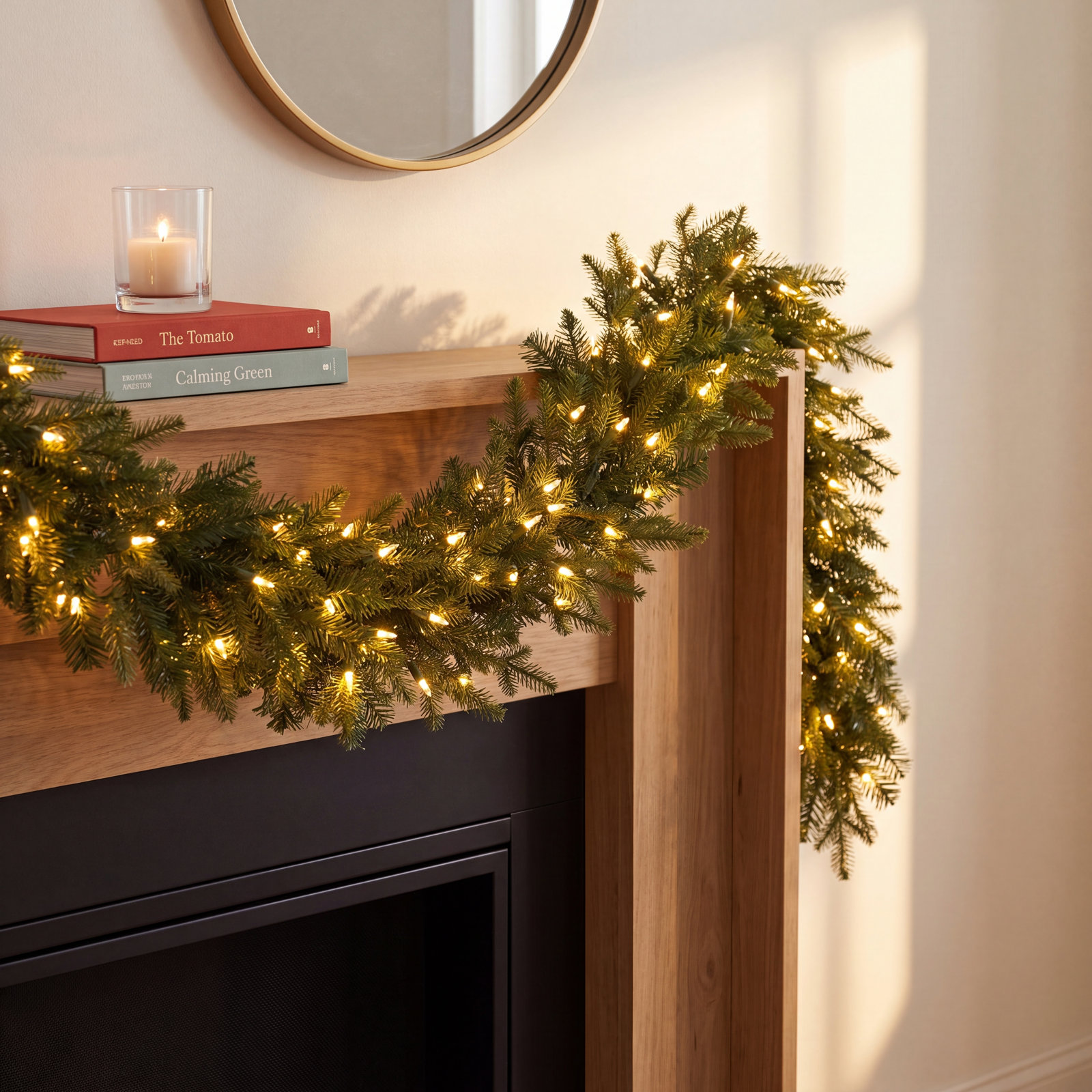 9' x 14" Georgian Fraser Fir Artificial Pre-Lit Garland with 100 Multi-Colored Mini Lights