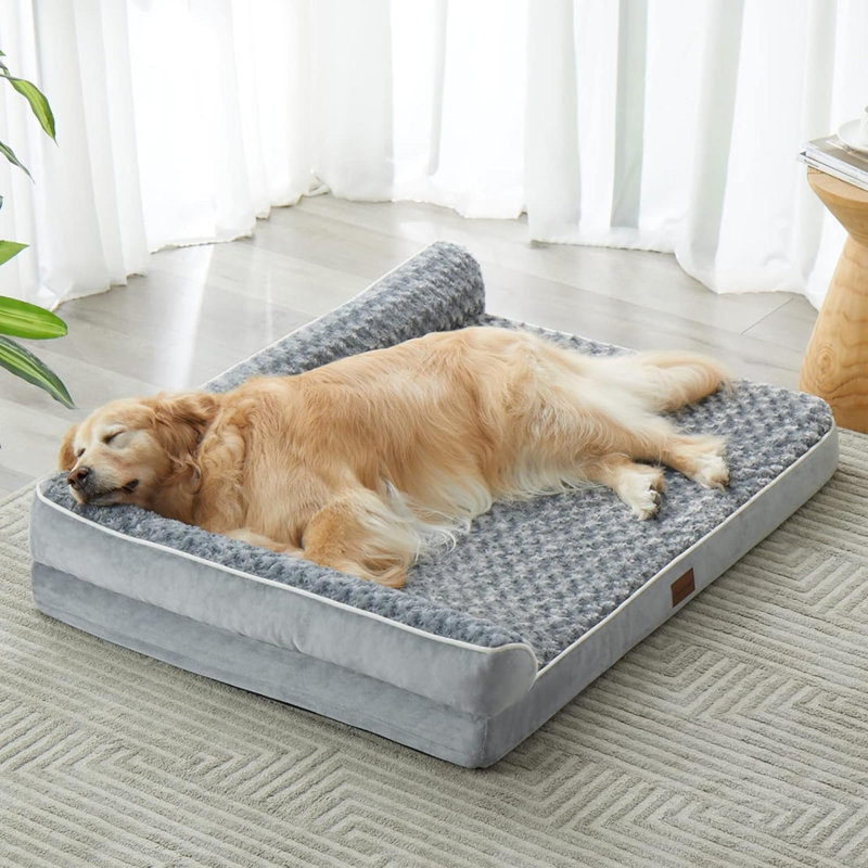 Large Gray Orthopedic Waterproof Outdoor Dog Bed