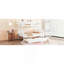 Lit simple superposé en bois d'hévéa simple avec lit gigogne, échelle convertible et garde-corps, lit convertible détachable, avec lit gigogne simple, blanc