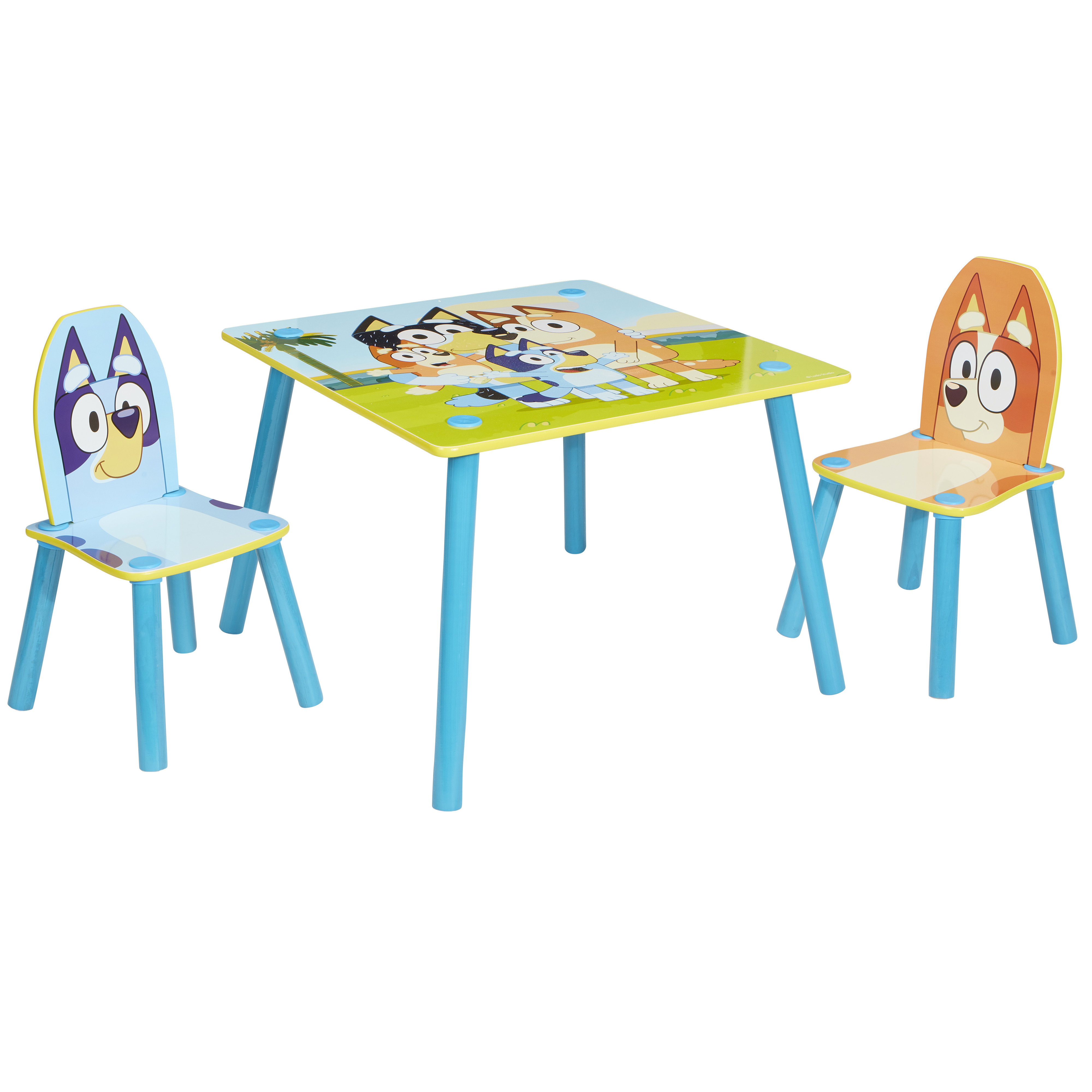 Bluey Children Kids Table and Chairs Set (2 Chairs Included) - Ideal for Arts & Crafts, Snack Time, Homeschooling, Homework & More