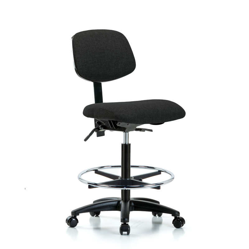 Chaise de dessin Sydni, Noir, Roulettes, Inclus