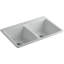 Évier de cuisine à double cuve encastrable avec accessoires Deerfield L 33 po x l 22 po-19195773-13237461