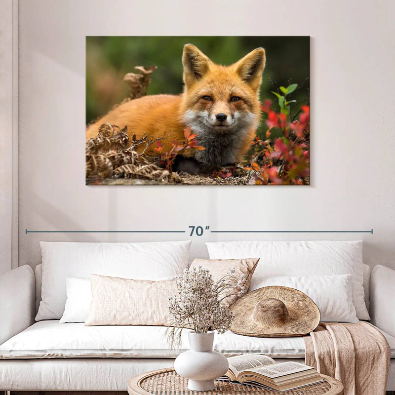 Happy Fox, 30" H x 45" W