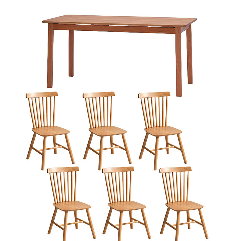 Ensembles de table de salle à manger en bois massif durable., H 29,53 po x L 78,74 po x l 31,5 po