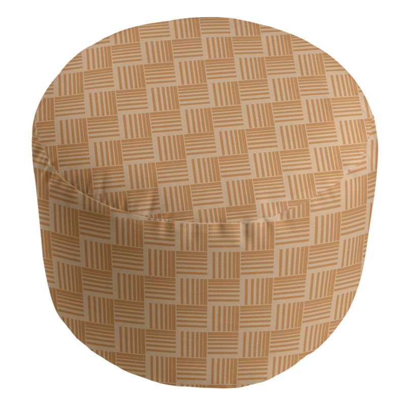 repose-pieds à rayures classic basketweave, Orange