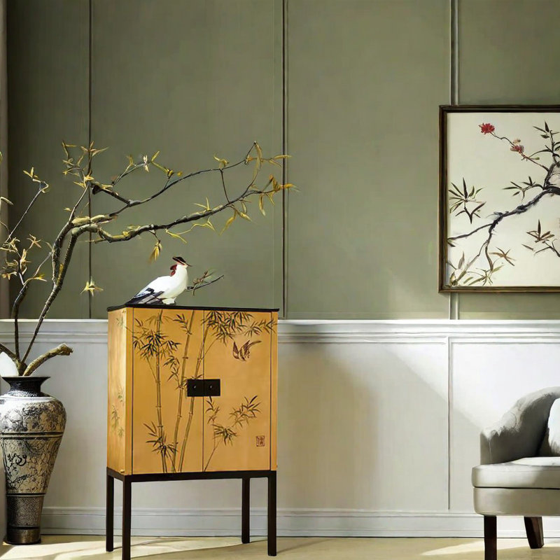 Armoire d'appoint moderne et simple jaune