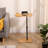 Couch Tray Table Bamboo Height Adjustable Side Table For Sofa C-Shaped Oval End Tables With Slots For Bed & Chairs In Living Room & Bedroom