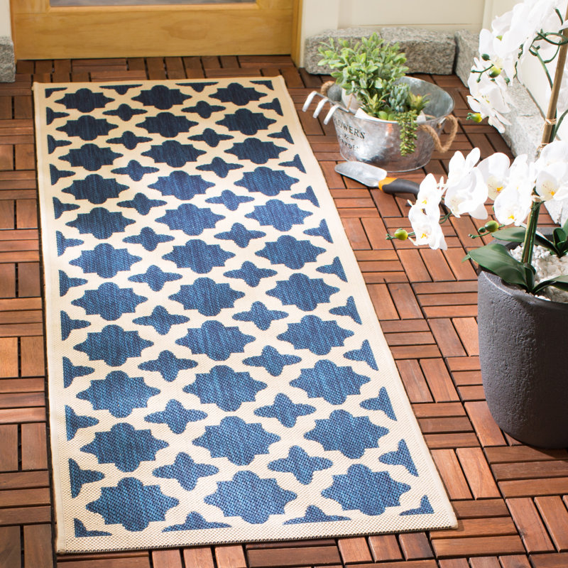 Herefordshire Performance Geometric Indoor/Outdoor Area Rug, Runner 2'3" x 14'