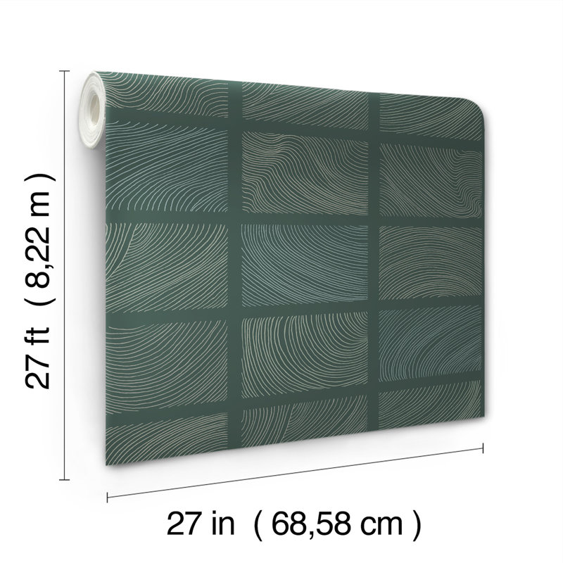 Bronson Ivory Topography Wallpaper, Green