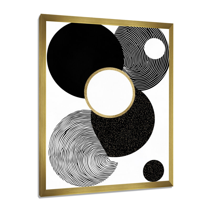 Coalmont - Abstract Wall Art Living Room, H 44 po x l 34 po, Reproduction encadrée d'une seule photo, Doré