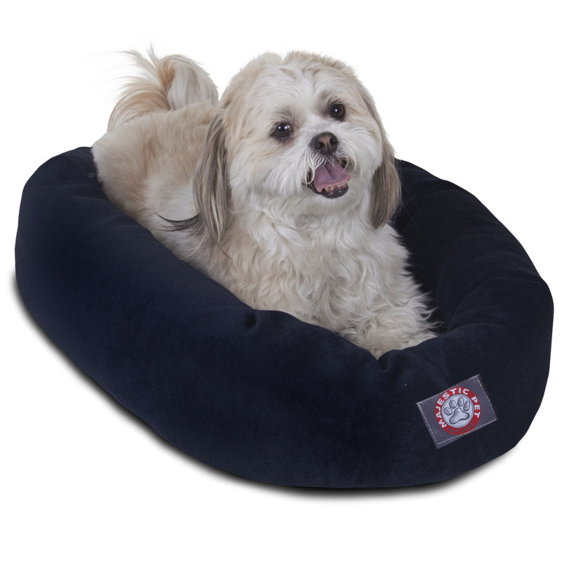 Lit ovale pour animal de compagnie, Petit (l 18 po x P 24 po x H 7 po), Bleu marine