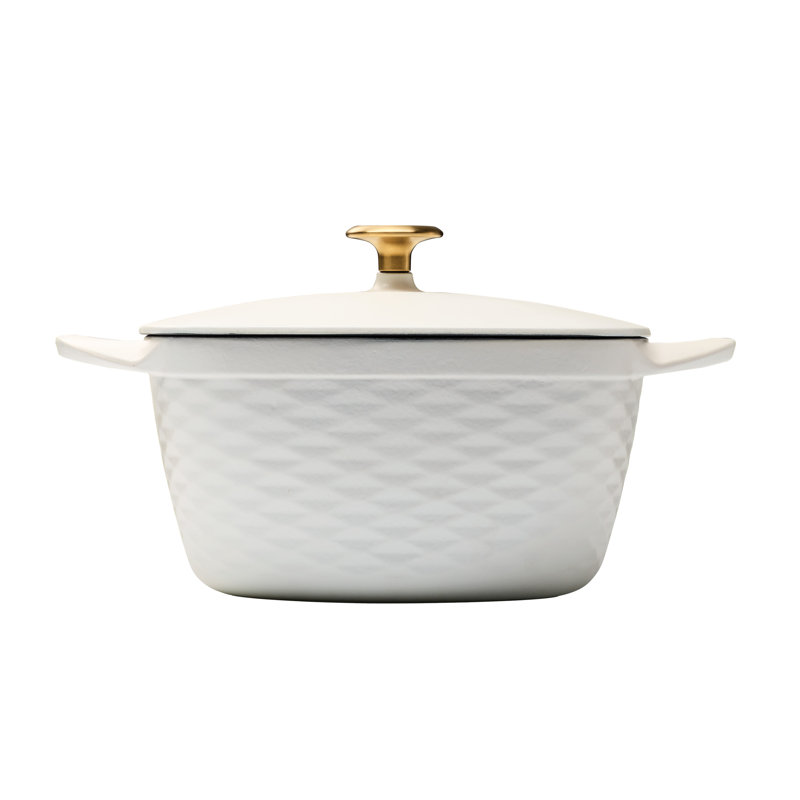 Tramontina Prisma 7 Qt Enameled Cast Iron Covered Square Dutch Oven, White
