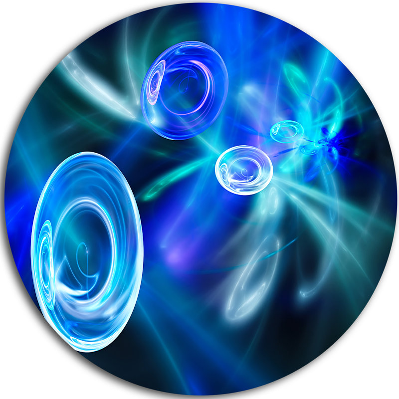 « blue fractal desktop wallpaper », impression sur métal, H 23 po x l 23 po x P 1 po