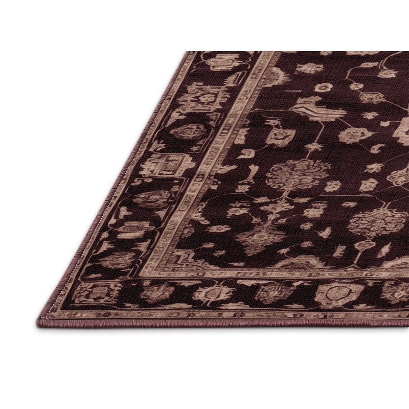Tapis brun lavable à la machine, Carré 7 pi