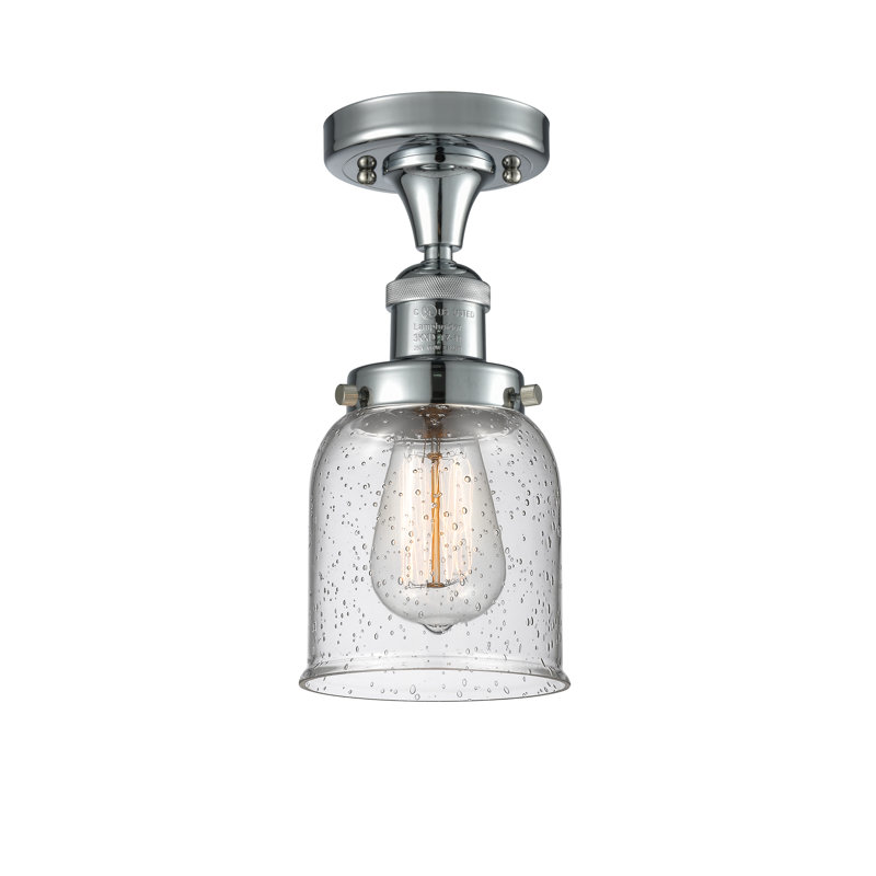 Norberto Glass Semi Flush Mount, Polished Chrome