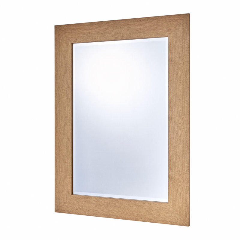 Marylou Oak Effect Framed Wall Mounted Accent Mirror, 78cm H x 63cm W