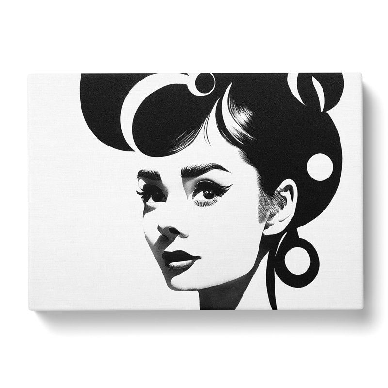 Audrey Hepburn Monochrome Vol.4 - Wrapped Canvas Painting, 40cm H x 60cm W x 3cm D