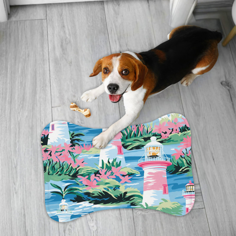 Chic Lighthouse Motifs - 1 Piece Bone Shape Feeding Mat