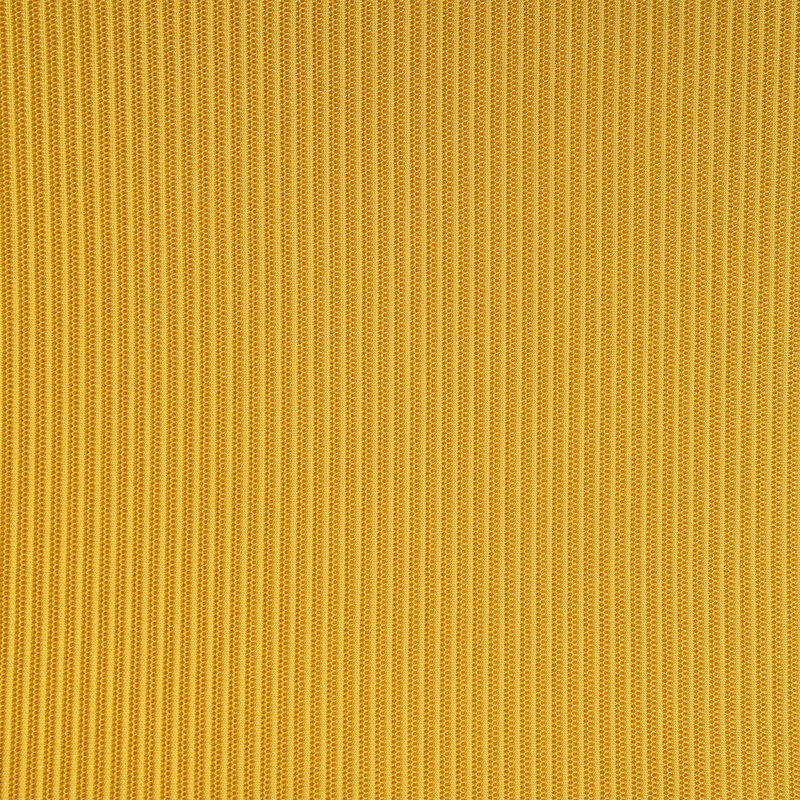 Chaise de bureau Mowbray à dossier bas en filet jaune moutarde avec structure blanche, Jaune moutarde / blanc