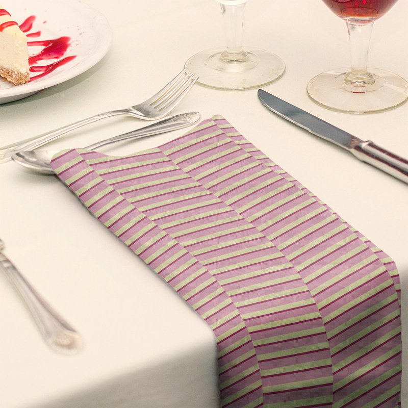 Jaya Cotton Chevron Square Napkin, Pink/Yellow, 0.1" H x 10" W x 10" D, Poly Twill