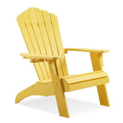 Adirondack Chair, Outdoor Oversized Patio Chair Poly Lumber Weather Resistant & Durable Fire Pits Chair by Highland Dunes