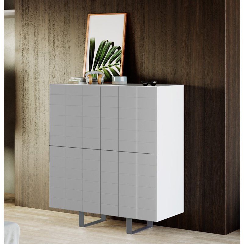 Baragrey 110cm Sideboard, White/Concrete