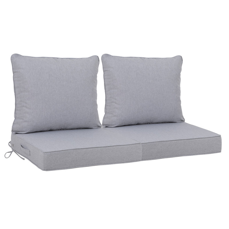 2-Piece Outdoor Deep Seat Cushion Set ( Cushion Only), Light Gray