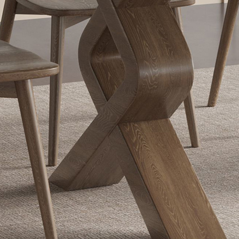 Sintered stone ash dining table set, 29.53"H x 62.99"L x 31.5"W